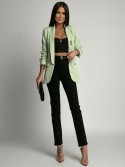 Women\'s jacket with ruffled pistachio sleeves AZR80172